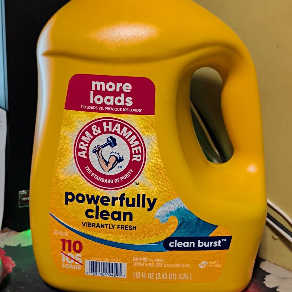 Arm & Hammer Clean Burst Liquid Laundry Detergent, Vibrantly Fresh, 110 Loads